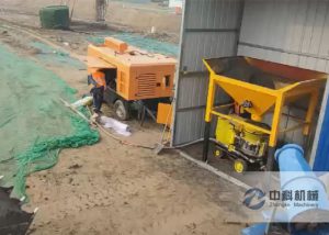 PZ-6混凝土喷浆机及上料机施工现场
